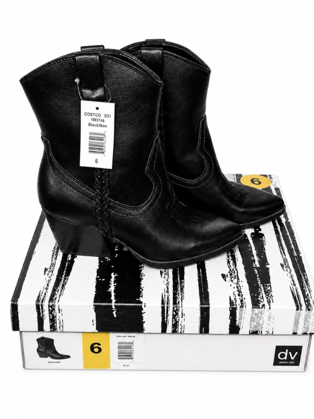 Dolce Vita Black Western Ankle Boots Size 6